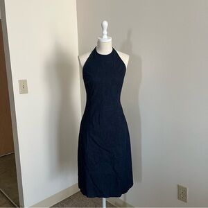 90s/y2k denim halter dress